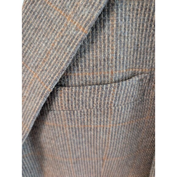 Vintage Brown Herringbone Lambs Wool Tweed Blazer Modern Prep Old Money Jacket - Picture 7 of 16